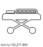 Medical bed Couch patient Hospital gurney intensive care icon outline black color vector illustration flat style simple image. Medical bed Couch patient Hospital gurney intensive care icon outline black color vector illustration flat style image. Стоковая иллюстрация, агентство Ingram Publishing / Фотобанк Лори