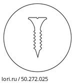 Self tapping screw short long icon in circle round outline black color vector illustration flat style simple image. Self tapping screw short long icon in circle round outline black color vector illustration flat style image. Стоковая иллюстрация, агентство Ingram Publishing / Фотобанк Лори
