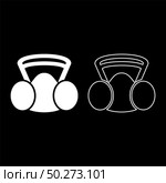 Respirator mask replaceable filter Personal protection safety dust absent equipment icon outline set white color vector illustration flat style simple image. Respirator mask replaceable filter Personal protection safety dust absent equipment icon outline set white color vector illustration flat style image. Стоковая иллюстрация, агентство Ingram Publishing / Фотобанк Лори