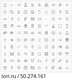 100 Interface Line Icon Set of modern symbols on file type, building, cloud, house, door Vector Illustration. Стоковая иллюстрация, агентство Ingram Publishing / Фотобанк Лори