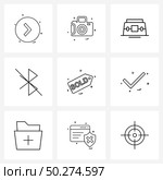 9 Universal Icons Pixel Perfect Symbols of tag, disconnect, photo, bluetooth, beauty Vector Illustration. Стоковая иллюстрация, агентство Ingram Publishing / Фотобанк Лори