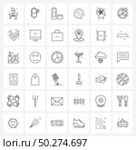 36 Interface Line Icon Set of modern symbols on robot, brain, bottle, not allowed, no Vector Illustration. Стоковая иллюстрация, агентство Ingram Publishing / Фотобанк Лори