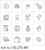 Set of 16 Line Icon Signs and Symbols of ice, male sign, flags, gender, flag design Vector Illustration. Стоковая иллюстрация, агентство Ingram Publishing / Фотобанк Лори