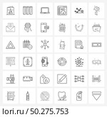 36 Interface Line Icon Set of modern symbols on medical, info graphic, laptop, dashboard, admin panel Vector Illustration. Стоковая иллюстрация, агентство Ingram Publishing / Фотобанк Лори