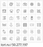Mobile UI Line Icon Set of 36 Modern Pictograms of digital, dslr, minutes, digital, remove Vector Illustration. Стоковая иллюстрация, агентство Ingram Publishing / Фотобанк Лори
