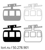 Funicular air way cable car Ski lift Mountain resort Aerial transportation tourism Ropeway Travel cabin icon outline set black grey color vector illustration flat style simple image. Funicular air way cable car Ski lift Mountain resort Aerial transportation tourism Ropeway Travel cabin icon outline set black grey color vector illustration flat style image. Стоковая иллюстрация, агентство Ingram Publishing / Фотобанк Лори