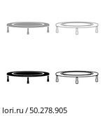 Trampoline jumping for bounce icon outline set black grey color vector illustration flat style simple image. Trampoline jumping for bounce icon outline set black grey color vector illustration flat style image. Стоковая иллюстрация, агентство Ingram Publishing / Фотобанк Лори