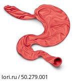 Appetite loss and calorie restriction concept as a human stomach shaped as a shrunk balloon as a fasting diet or dieting symbol for anorexia or dietary control in a 3D illustration style. Стоковое фото, агентство Ingram Publishing / Фотобанк Лори
