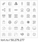 UI Set of 36 Basic Line Icons of user, card, Christmas, pen, highlighter Vector Illustration. Стоковая иллюстрация, агентство Ingram Publishing / Фотобанк Лори