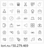 Set of 36 Simple Line Icons of camera, cutter, file, scissor, xlsx Vector Illustration. Стоковая иллюстрация, агентство Ingram Publishing / Фотобанк Лори