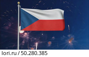AI Generative The national flag of the independence of the state of Czech Republic, background of fireworks. Стоковое AI-видео, аниматор Spirit River / Фотобанк Лори