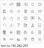 Simple Set of 36 Line Icons such as map, navigation, date, disable, back Vector Illustration. Стоковая иллюстрация, агентство Ingram Publishing / Фотобанк Лори