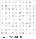 Pixel Perfect Set of 100 Vector Line Icons such as emoticon, runtime, avatar, process, execution Vector Illustration. Стоковая иллюстрация, агентство Ingram Publishing / Фотобанк Лори
