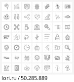 Simple Set of 49 Line Icons such as pin, pin, malware, marine, insurance Vector Illustration. Стоковая иллюстрация, агентство Ingram Publishing / Фотобанк Лори