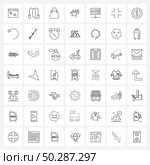 49 Universal Line Icons for Web and Mobile center, tree, skip, beach, shopping Vector Illustration. Стоковая иллюстрация, агентство Ingram Publishing / Фотобанк Лори