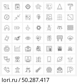 Mobile UI Line Icon Set of 49 Modern Pictograms of character, star, target, like, favorites Vector Illustration. Стоковая иллюстрация, агентство Ingram Publishing / Фотобанк Лори