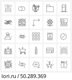Modern Style Set of 25 line Pictograph Grid based icebox, freezer, internet, cooler, file folder Vector Illustration. Стоковая иллюстрация, агентство Ingram Publishing / Фотобанк Лори