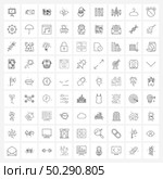 Isolated Symbols Set of 81 Simple Line Icons of Santa, Christmas, book, balloons, celebration Vector Illustration. Стоковая иллюстрация, агентство Ingram Publishing / Фотобанк Лори