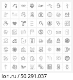 Modern Vector Line Illustration of 64 Simple Line Icons of sausage, food, messages, ring, funeral flower ring Vector Illustration. Стоковая иллюстрация, агентство Ingram Publishing / Фотобанк Лори