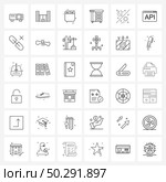 Universal Symbols of 36 Modern Line Icons of home, drawers, city, drawer, oven Vector Illustration. Стоковая иллюстрация, агентство Ingram Publishing / Фотобанк Лори