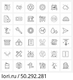 Mobile UI Line Icon Set of 36 Modern Pictograms of medical, setting, image, cog, click Vector Illustration. Стоковая иллюстрация, агентство Ingram Publishing / Фотобанк Лори