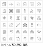 Mobile UI Line Icon Set of 36 Modern Pictograms of align, mail, right, email, ecommerce Vector Illustration. Стоковая иллюстрация, агентство Ingram Publishing / Фотобанк Лори