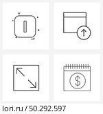Set of 4 Simple Line Icons of alphabet, web, font, arrow up, corner Vector Illustration. Стоковая иллюстрация, агентство Ingram Publishing / Фотобанк Лори