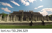 Chichen Itza Temple Of Warriors Columns Structure Perspective Layout View. Стоковое видео, видеограф Поскребышев Михаил / Фотобанк Лори