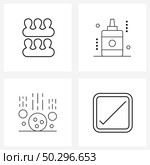 4 Universal Icons Pixel Perfect Symbols of beauty, supermarket, nail, grocery, weather Vector Illustration. Стоковая иллюстрация, агентство Ingram Publishing / Фотобанк Лори