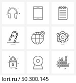 9 Editable Vector Line Icons and Modern Symbols of world map, methodology, device, medical, file Vector Illustration. Стоковая иллюстрация, агентство Ingram Publishing / Фотобанк Лори