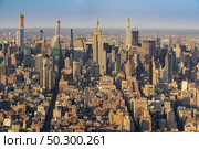 High angle view landscape New York Mid town Skylines skyscrapers  office building cityscape from Manhattan in New York City United States. NYC USA Landmark Travel Destination and cityscape concept. Стоковое фото, агентство Ingram Publishing / Фотобанк Лори