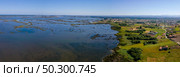 Aerial View of Ribeira das Teixugueiras near the Aveiro Lagoon at Pardilho, Aveiro, Portugal. Стоковое фото, агентство Ingram Publishing / Фотобанк Лори
