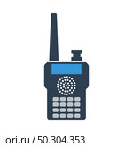 Portable Radio Icon. Flat Color Design. Vector Illustration. Стоковая иллюстрация, агентство Ingram Publishing / Фотобанк Лори