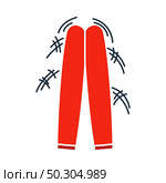 Football Fans Clapping Sticks Icon. Flat Color Design. Vector Illustration. Стоковая иллюстрация, агентство Ingram Publishing / Фотобанк Лори