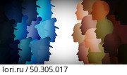 Law enforcement and police concept and community policing in society as social trust as diverse policeman or policewoman symbol and diversity in a 3D illustration style. Стоковое фото, агентство Ingram Publishing / Фотобанк Лори