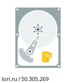 HDD Icon. Flat Color Design. Vector Illustration. Стоковая иллюстрация, агентство Ingram Publishing / Фотобанк Лори