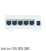 Ethernet Switch Icon. Flat Color Design. Vector Illustration. Стоковая иллюстрация, агентство Ingram Publishing / Фотобанк Лори