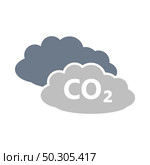 CO 2 Cloud Icon. Flat Color Design. Vector Illustration. Стоковая иллюстрация, агентство Ingram Publishing / Фотобанк Лори