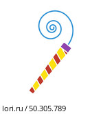 Party Whistle Icon. Flat Color Design. Vector Illustration. Стоковая иллюстрация, агентство Ingram Publishing / Фотобанк Лори