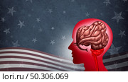 American conservative voter and USA elections strategy or political right as a symbol for conservatives and social philosophy thinking with the elephant symbol for conservatism with 3D illustration elements. Стоковое фото, агентство Ingram Publishing / Фотобанк Лори