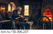 Old Rural Blacksmith AI Generative. Стоковое AI-изображение, AI-художник Андрей Скат / Фотобанк Лори