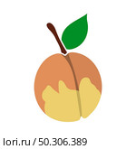 Icon Of Peach In Ui Colors. Flat Color Design. Vector Illustration. Стоковая иллюстрация, агентство Ingram Publishing / Фотобанк Лори