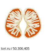 Icon Of Mandarin In Ui Colors. Flat Color Design. Vector Illustration. Стоковая иллюстрация, агентство Ingram Publishing / Фотобанк Лори