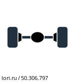 Car Rear Axle Icon. Flat Color Design. Vector Illustration. Стоковая иллюстрация, агентство Ingram Publishing / Фотобанк Лори