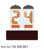 Electric Numeral Lamp Icon. Flat Color Design. Vector Illustration. Стоковая иллюстрация, агентство Ingram Publishing / Фотобанк Лори