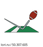 American Football Touchdown Icon. Editable Outline With Color Fill Design. Vector Illustration. Стоковая иллюстрация, агентство Ingram Publishing / Фотобанк Лори
