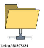 Shared Folder Icon. Editable Outline With Color Fill Design. Vector Illustration. Стоковая иллюстрация, агентство Ingram Publishing / Фотобанк Лори