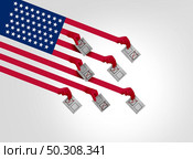 US election and United States vote or American voters voting in the USA for a president or senator and cogressman or cogresswoman in a 3D illustration style. Стоковое фото, агентство Ingram Publishing / Фотобанк Лори