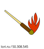 Burning Matchstik Icon. Editable Outline With Color Fill Design. Vector Illustration. Стоковая иллюстрация, агентство Ingram Publishing / Фотобанк Лори