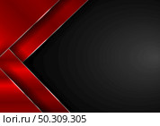 Abstract elegant red geometric overlap layers with stripe silver line and lighting on black background. Luxury style. Vector illustration. Стоковая иллюстрация, агентство Ingram Publishing / Фотобанк Лори